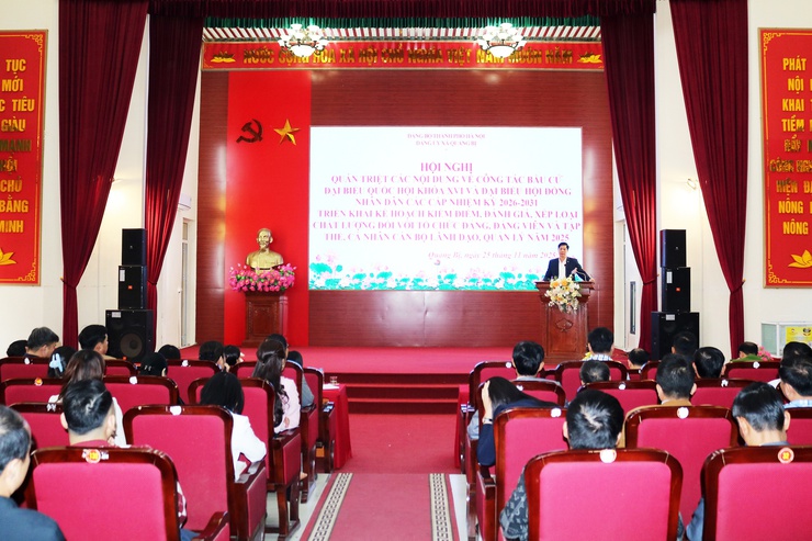 Đảng ủy xã Quảng Bị quán triệt công tác bầu cử và triển khai kiểm điểm, đánh giá chất lượng năm 2025