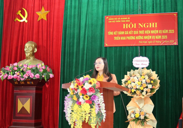 Chi bộ thôn Thái Hòa (xã Quảng Bị) tổng kết công tác năm 2025, giữ vững đà phát triển toàn diện