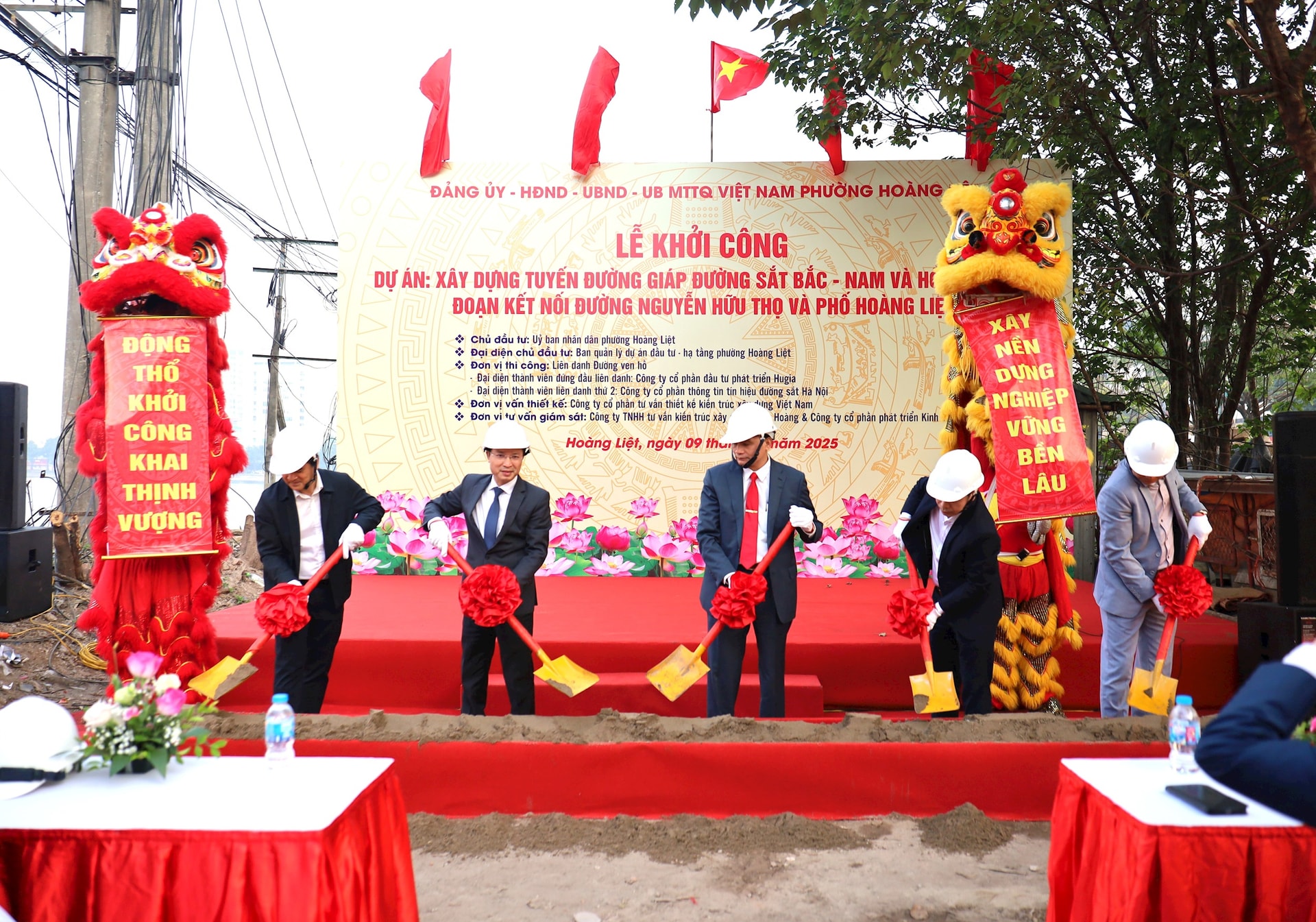 Phường Hoàng Liệt khởi công tuyến giao thông chiến lược kết nối khu vực hồ Linh Đàm