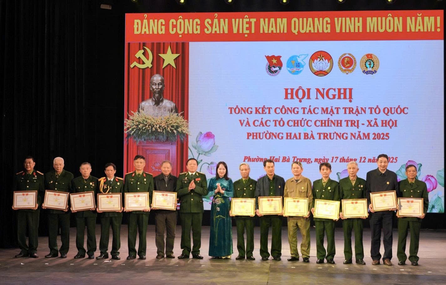 MTTQ và các tổ chức chính trị - xã hội phường Hai Bà Trưng hoàn thành toàn diện nhiệm vụ năm 2025, phát động thi đua năm 2026