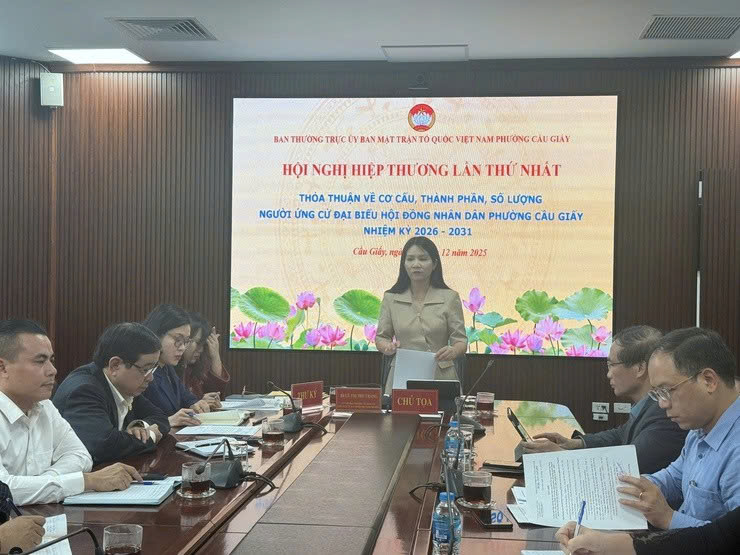 Phường Cầu Giấy tổ chức hội nghị hiệp thương lần thứ nhất thống nhất cơ cấu người ứng cử đại biểu HĐND nhiệm kỳ 2026-2031
