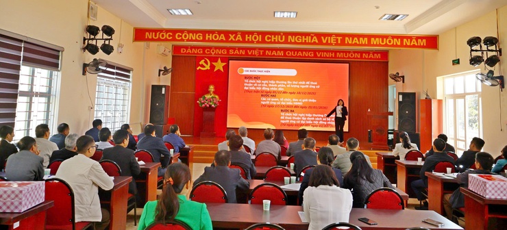 MTTQ xã Đoài Phương tuyên truyền kết quả Đại hội MTTQ thành phố, triển khai hướng dẫn tham gia công tác bầu cử nhiệm kỳ 2026-2031