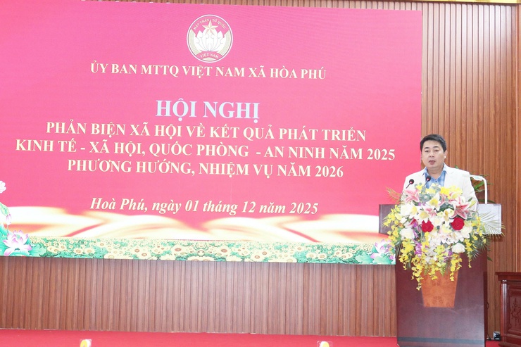 MTTQ xã Hòa Phú phản biện xã hội dự thảo báo cáo phát triển kinh tế - xã hội, quốc phòng - an ninh năm 2025