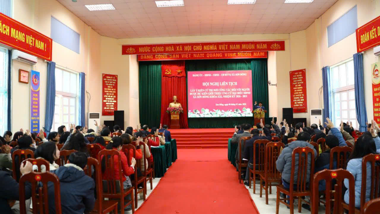Xã Sơn Đồng lấy ý kiến cử tri nơi công tác, thống nhất cao giới thiệu nhân sự ứng cử HĐND xã nhiệm kỳ 2026-2031