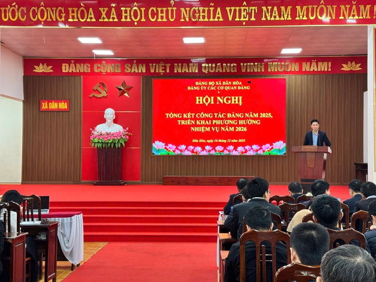 Đảng ủy các cơ quan Đảng xã Dân Hòa tổng kết công tác Đảng năm 2025, xác định nhiệm vụ trọng tâm năm 2026