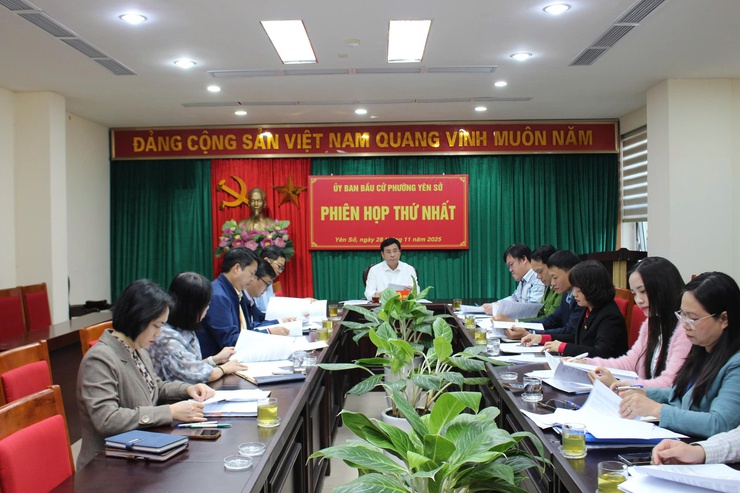 Phường Yên Sở khởi động công tác bầu cử với phiên họp đầu tiên của Ủy ban Bầu cử