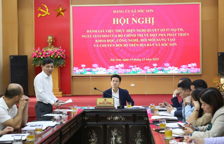 Xã Sóc Sơn rà soát việc thực hiện Nghị quyết 57, thúc đẩy chuyển đổi số gắn với hiệu quả quản lý cơ sở