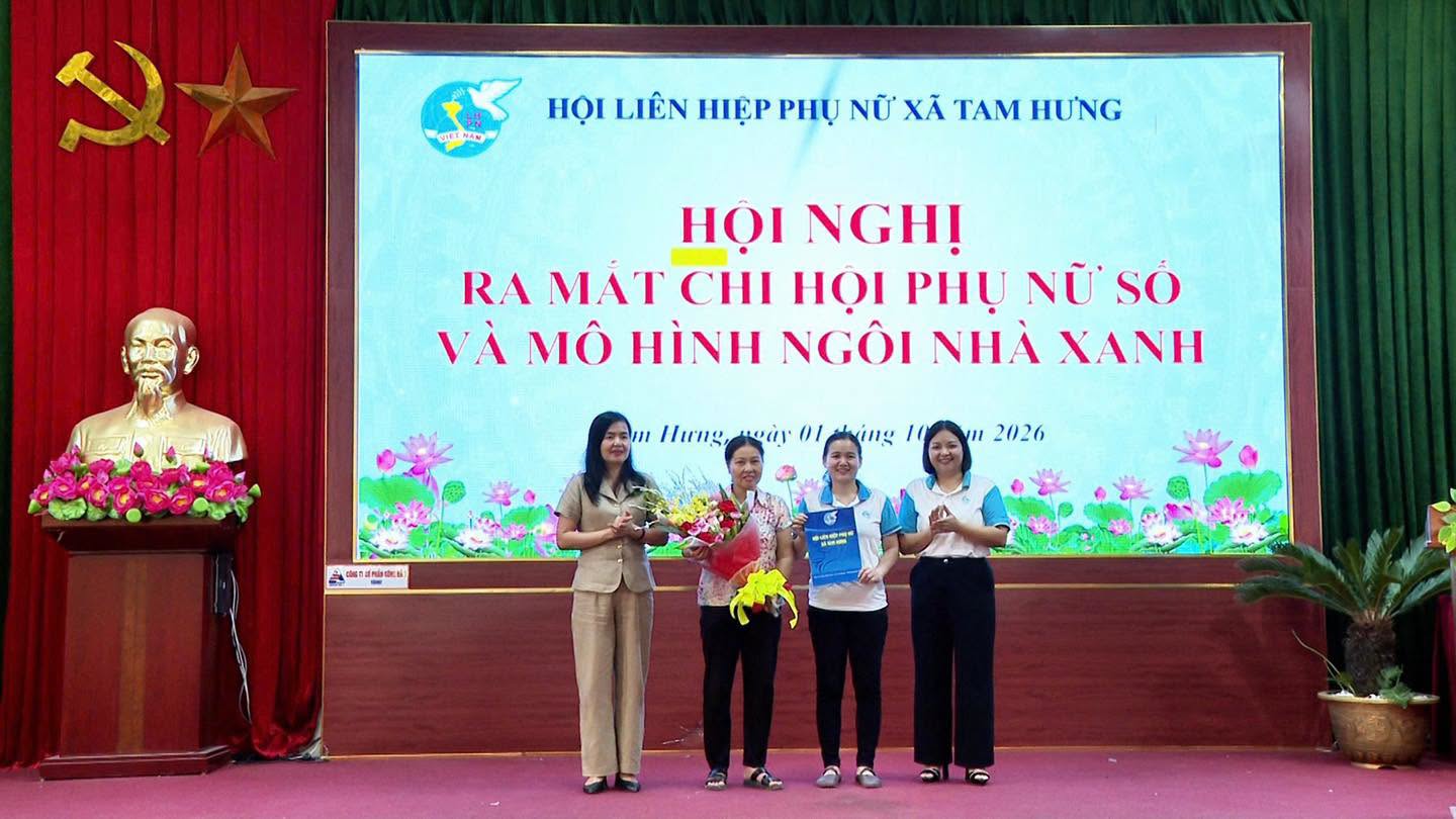 Hội LHPN xã Tam Hưng ra mắt Chi hội Phụ nữ số, triển khai mô hình “Ngôi nhà xanh”