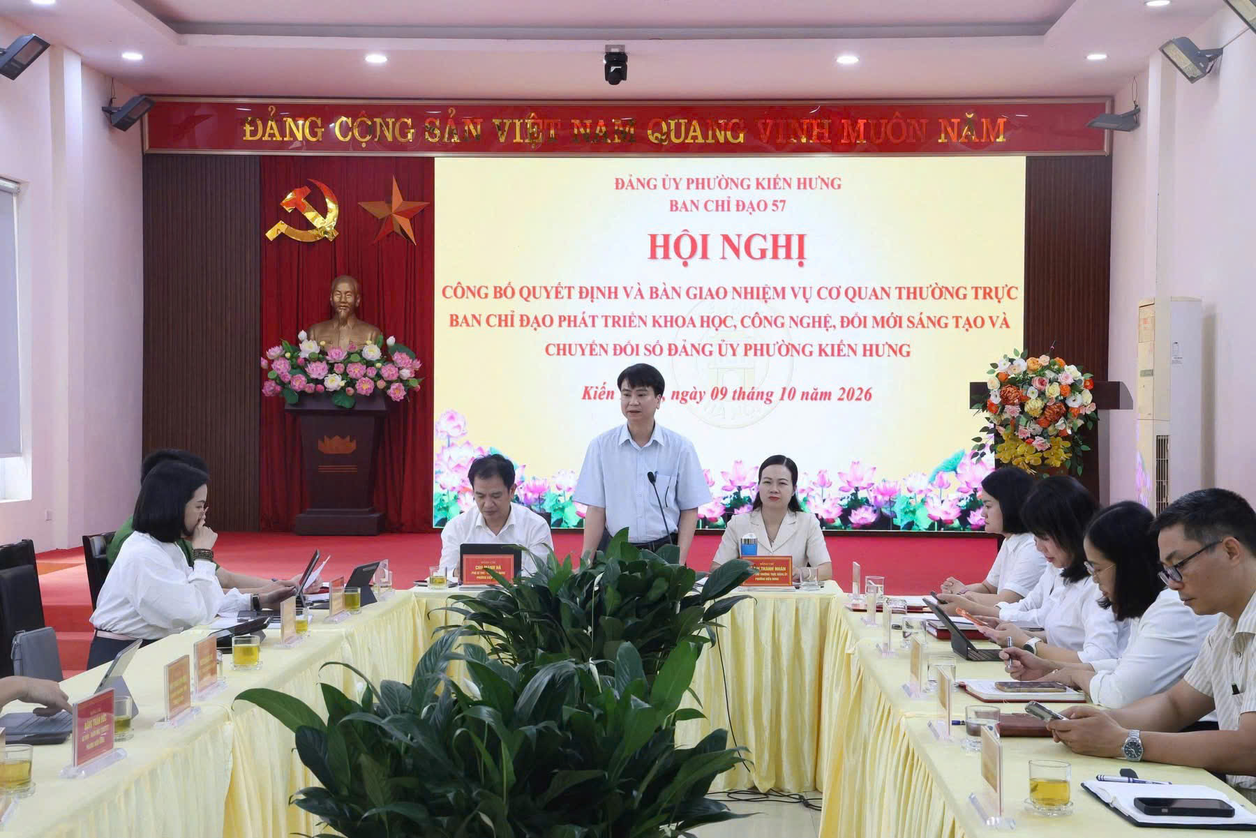 Đảng ủy phường Kiến Hưng kiện toàn Ban Chỉ đạo 57, chuyển Cơ quan Thường trực về Công an phường