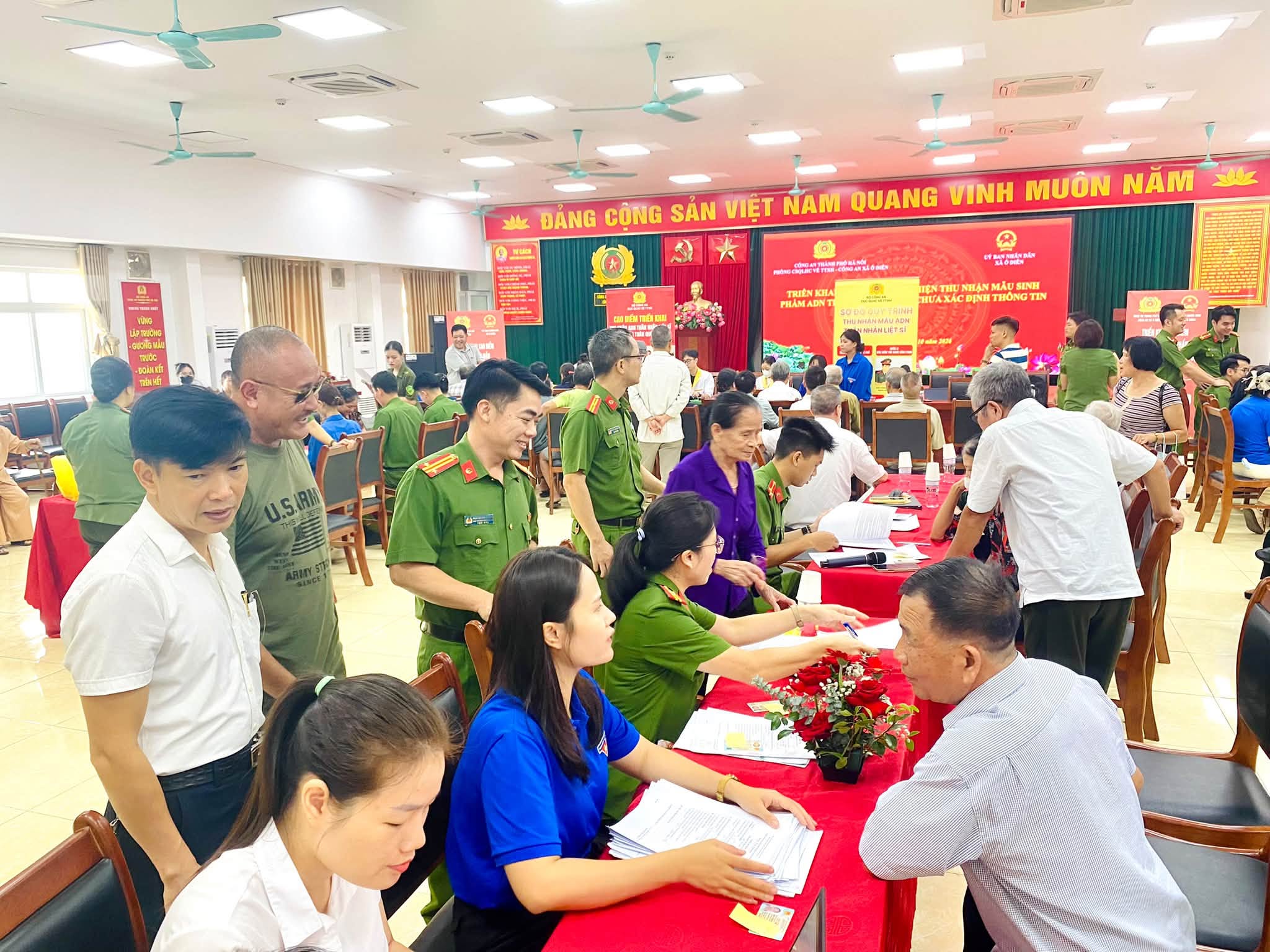 Xã Ô Diên thu nhận 155 mẫu ADN của thân nhân liệt sĩ phục vụ xác định danh tính hài cốt liệt sĩ