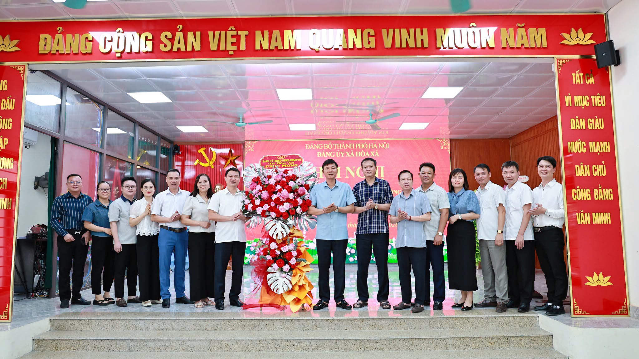 Đảng ủy xã Hòa Xá phát huy vai trò các cơ quan tham mưu, MTTQ và đoàn thể từ cơ sở