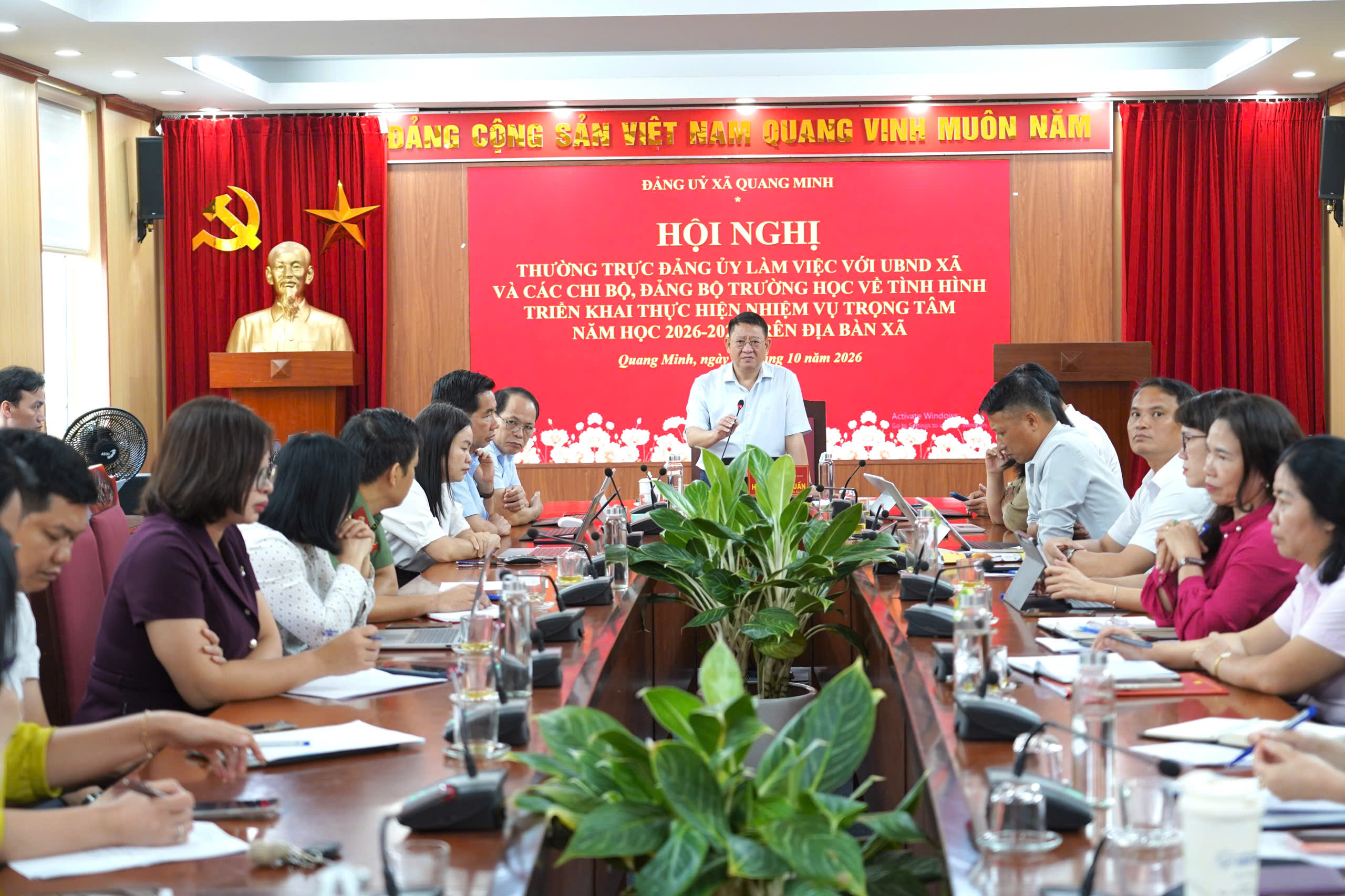 Xã Quang Minh thống nhất giải pháp nâng cao chất lượng quản trị và giáo dục năm học 2026-2027