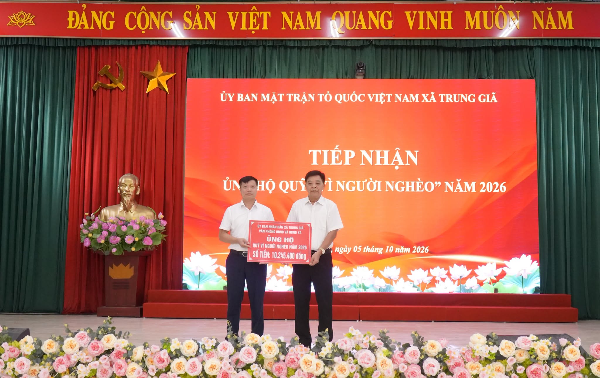 Xã Trung Giã triển khai nhiệm vụ trọng tâm tháng 10 và phát động “Quỹ vì Người nghèo” năm 2026