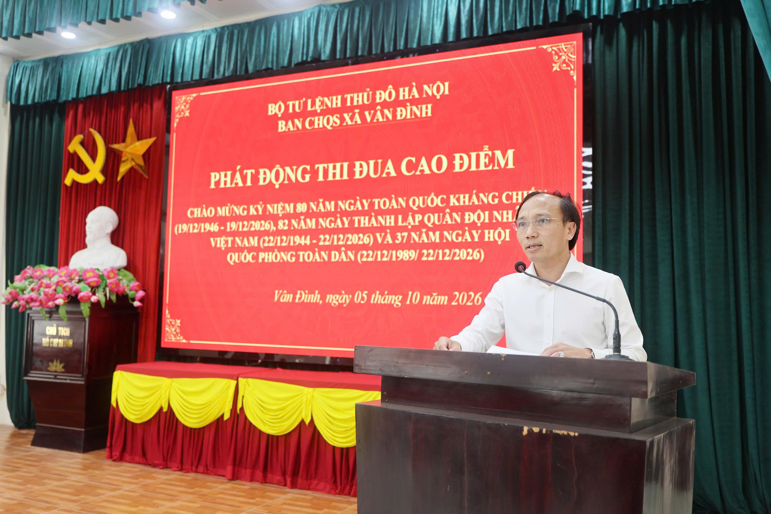 Ban Chỉ huy quân sự xã Vân Đình phát động đợt thi đua cao điểm “80 Ngày thi đua quyết thắng”