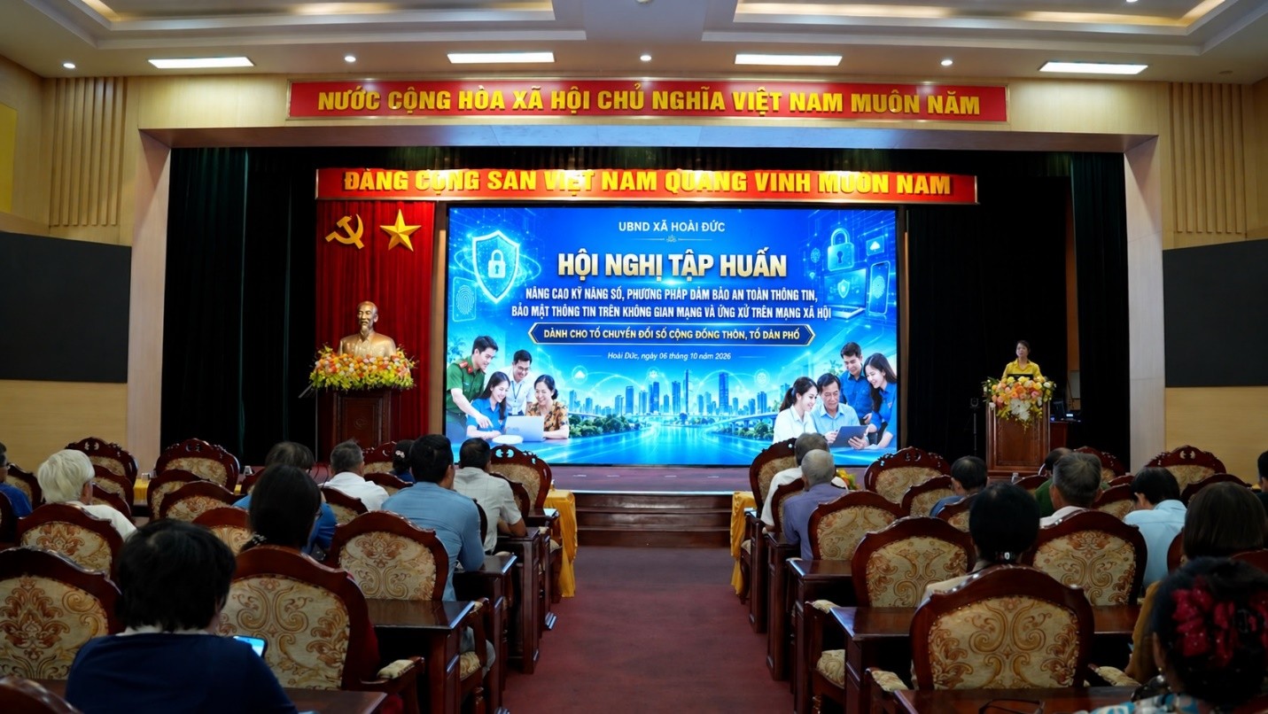 Xã Hoài Đức nâng cao kỹ năng số, an toàn thông tin cho Tổ chuyển đổi số cộng đồng