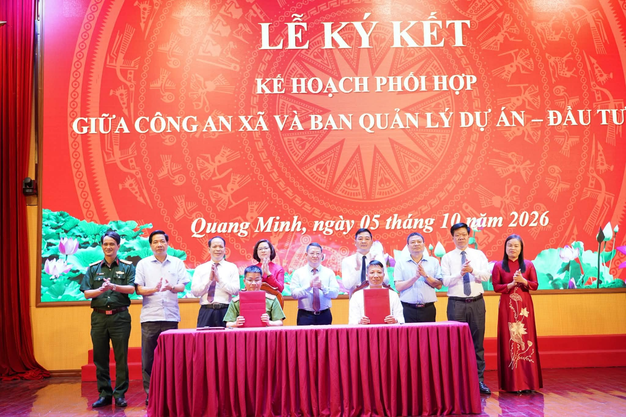 Xã Quang Minh tăng cường phối hợp bảo đảm an ninh, trật tự trong hoạt động đầu tư, xây dựng