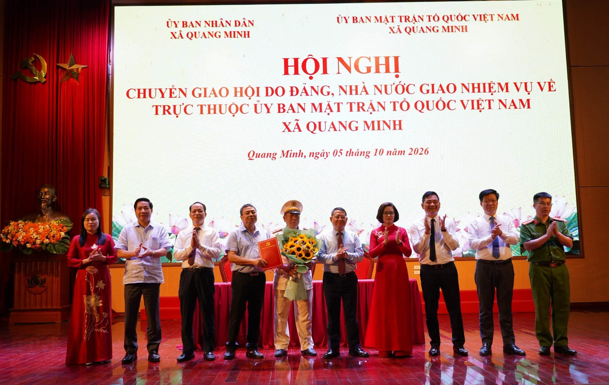 Xã Quang Minh chuyển giao Hội Cựu Công an nhân dân về Ủy ban MTTQ xã, phát huy vai trò lực lượng cựu công an tại cơ sở
