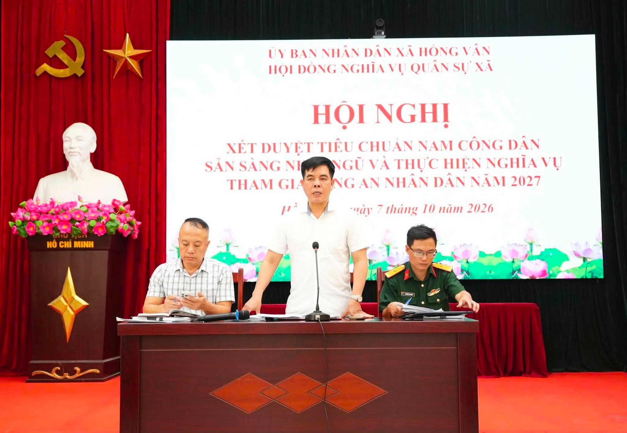 Xã Hồng Vân rà soát nguồn tuyển quân năm 2027, có 1.374 công dân đủ điều kiện gọi sơ tuyển sức khỏe