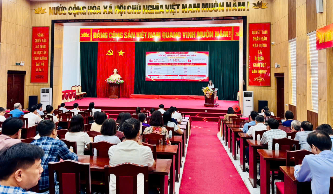 Xã Ô Diên quán triệt các văn bản của Bộ Chính trị, đẩy nhanh tiến độ số hóa hồ sơ đảng viên