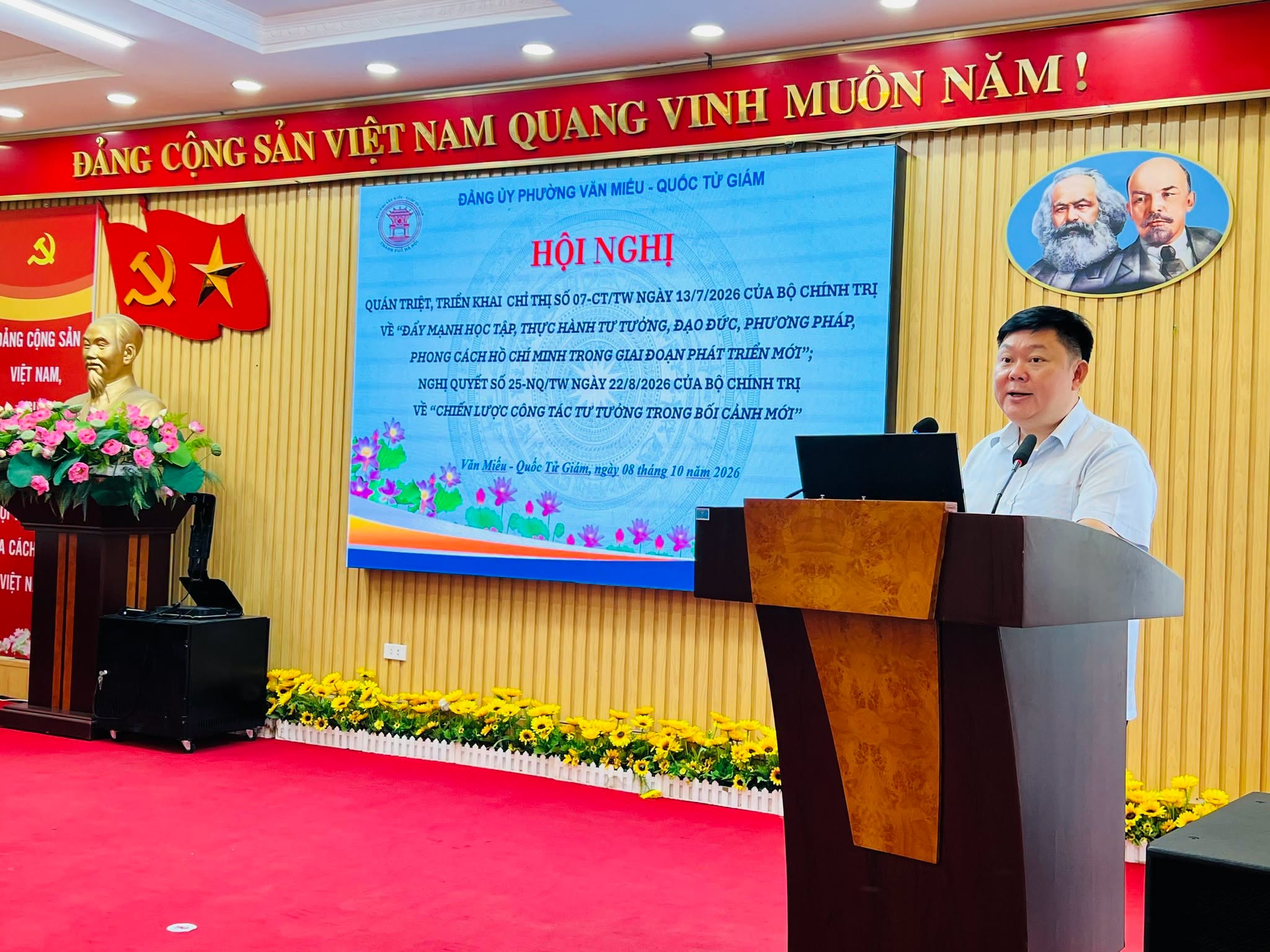 Đảng bộ phường Văn Miếu - Quốc Tử Giám triển khai 17 nhóm nhiệm vụ, giải pháp thực hiện Chỉ thị 07 và Nghị quyết 25 của Bộ Chính trị