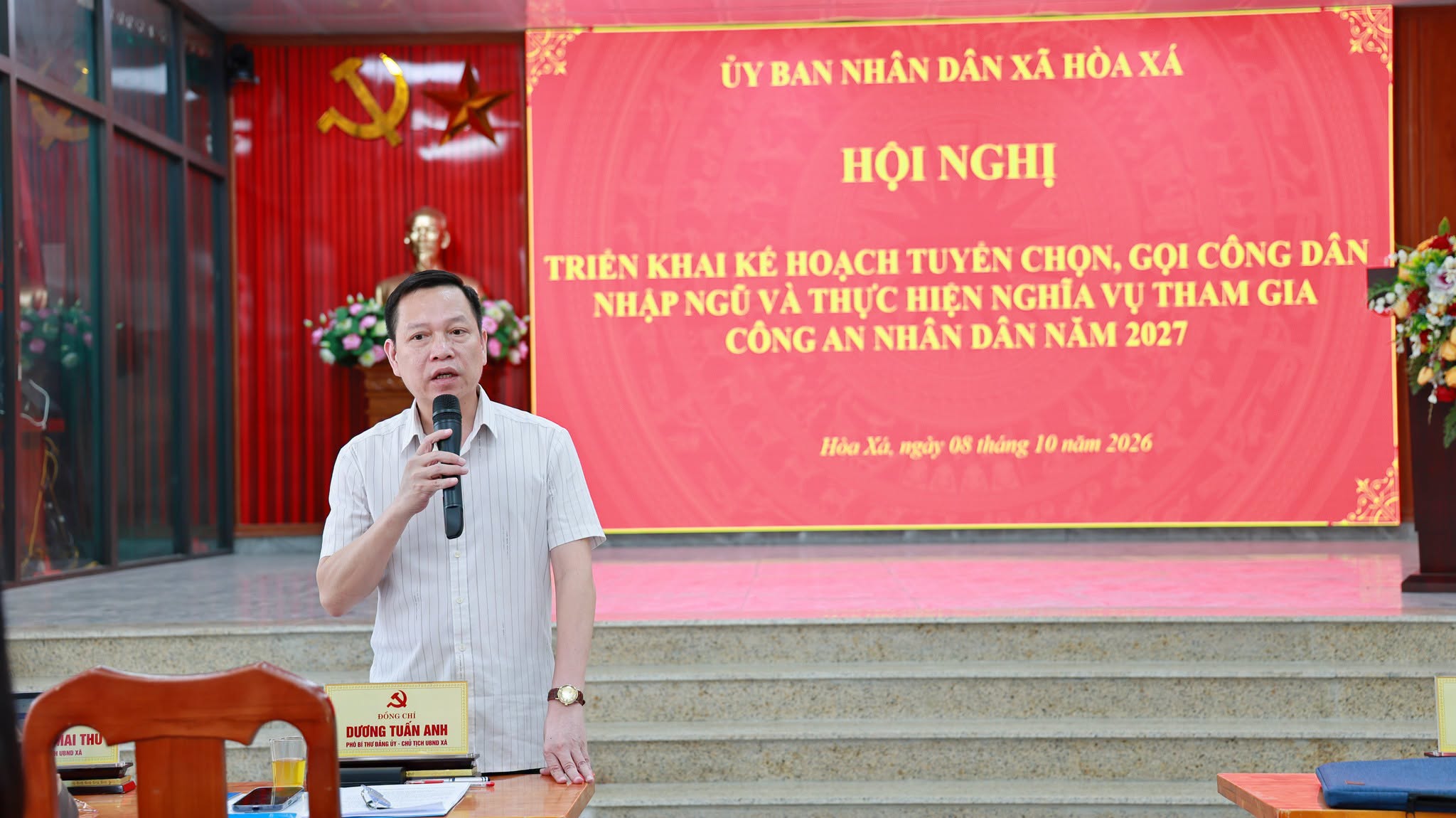 Xã Hòa Xá triển khai kế hoạch tuyển quân năm 2027, phấn đấu hoàn thành 100% chỉ tiêu được giao