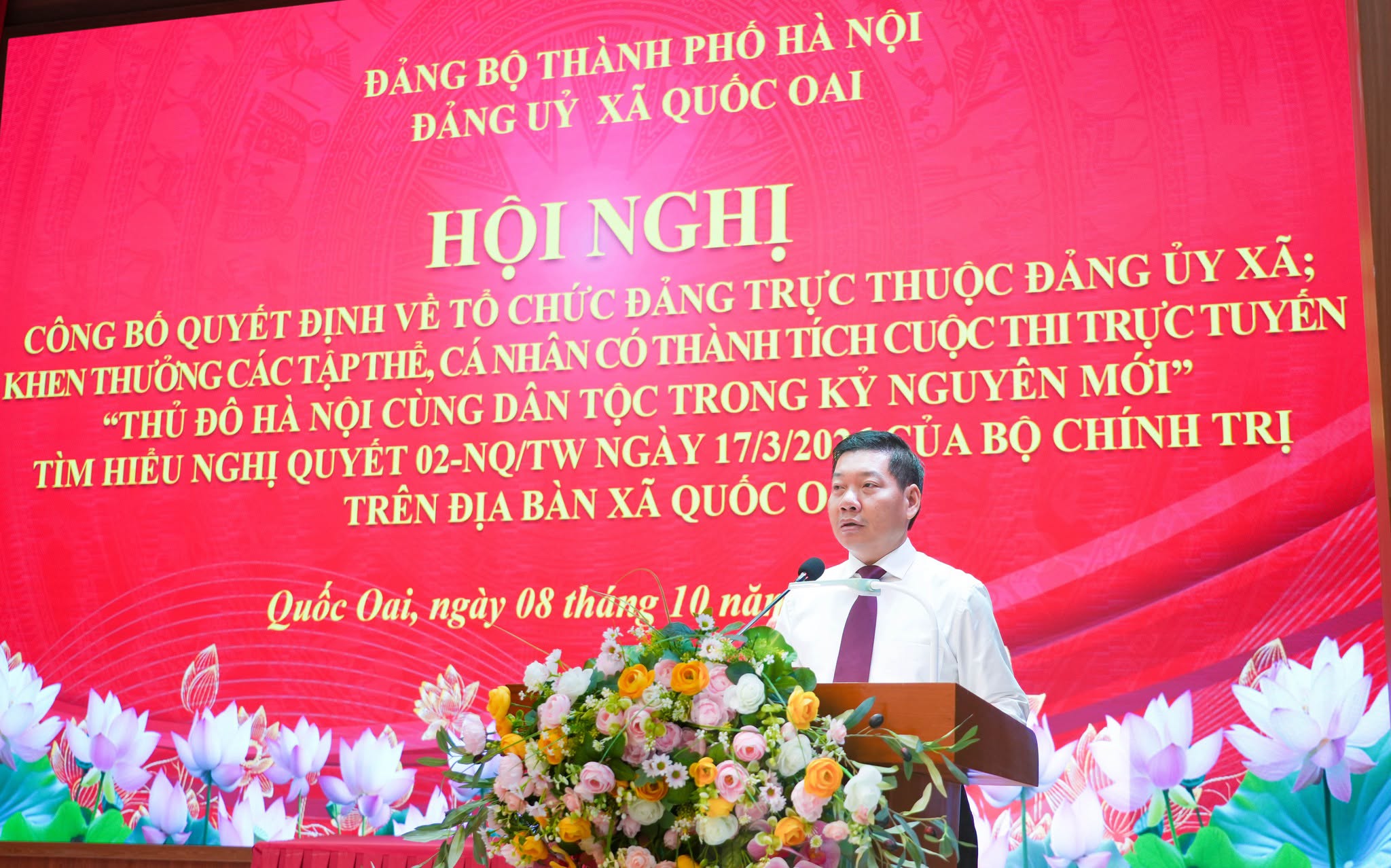 Xã Quốc Oai thành lập 13 chi bộ trực thuộc Đảng ủy xã, khen thưởng 24 tập thể, cá nhân xuất sắc