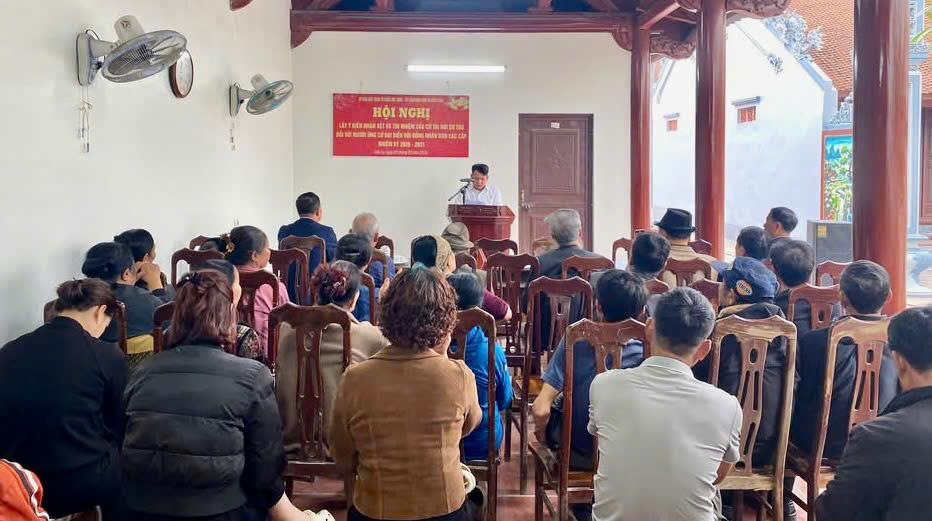 Xã Hồng Vân hoàn thành lấy ý kiến cử tri nơi cư trú tại 21/21 thôn đối với người ứng cử đại biểu HĐND nhiệm kỳ 2026-2031