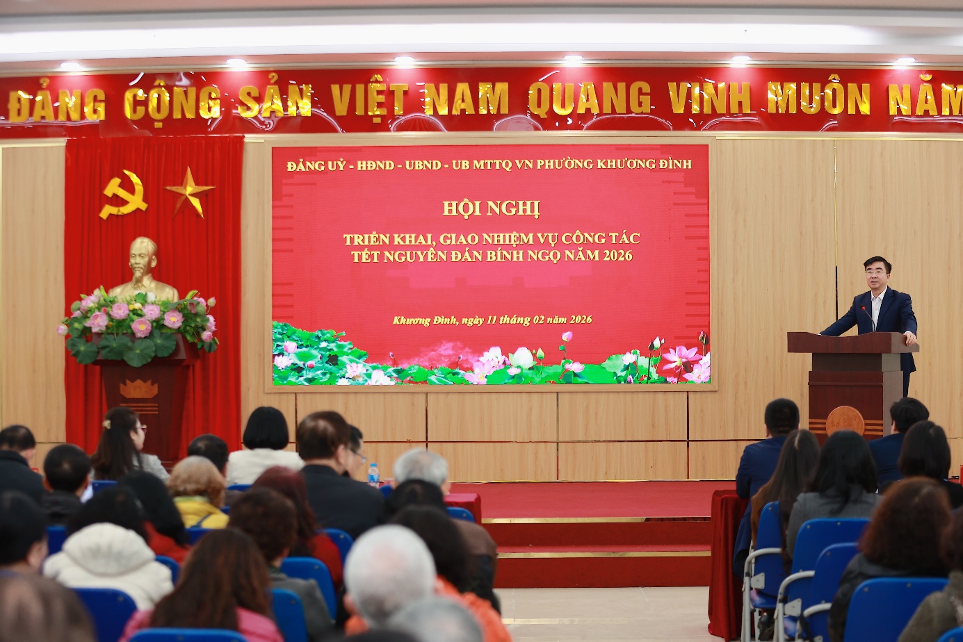Phường Khương Đình chủ động, quyết liệt triển khai nhiệm vụ Tết Bính Ngọ 2026, bảo đảm an toàn, an sinh và kỷ cương đô thị