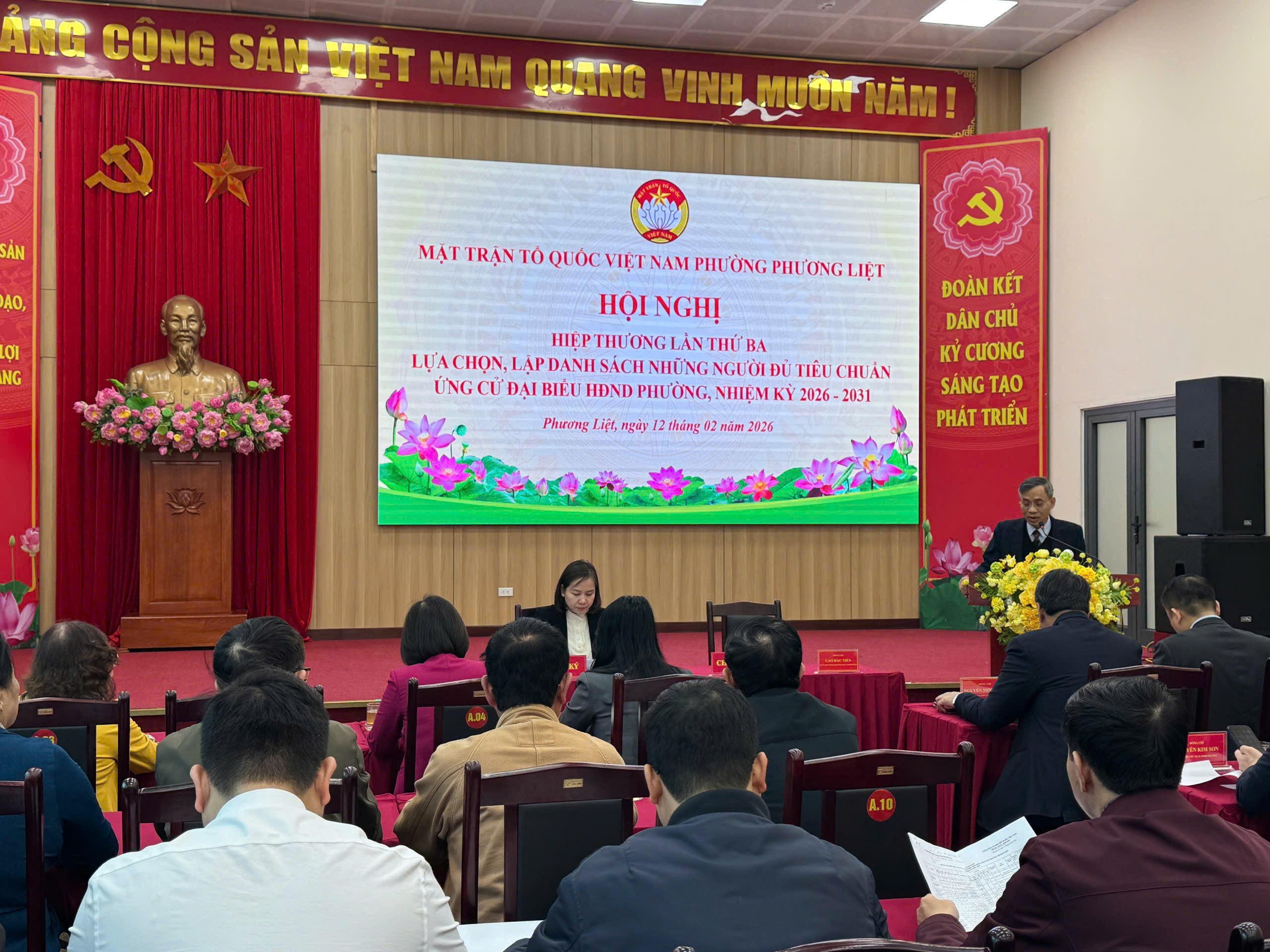 Phường Phương Liệt hoàn tất hiệp thương lần ba, lập danh sách 39 ứng cử viên đại biểu HĐND nhiệm kỳ 2026-2031