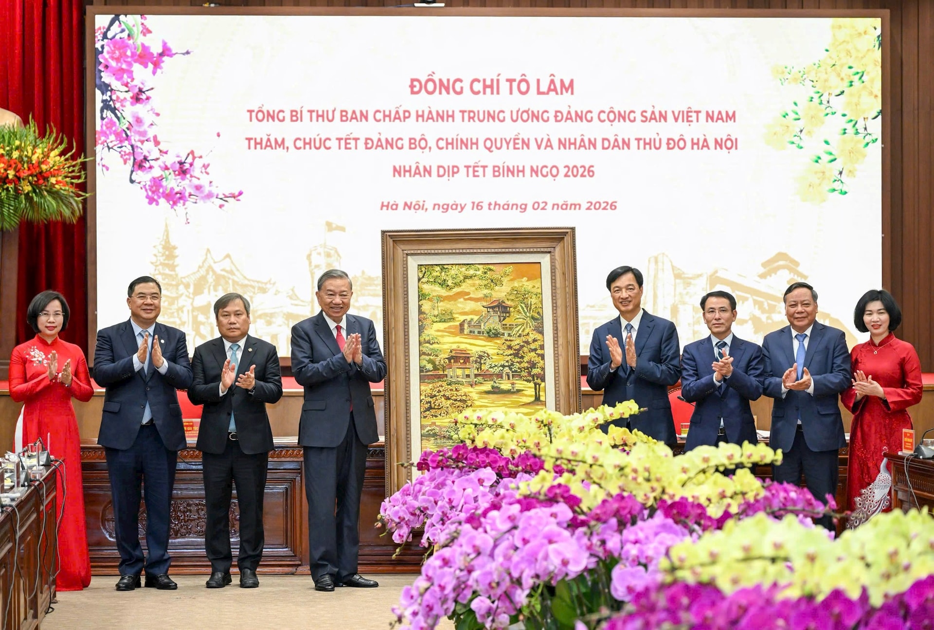 Tổng Bí thư Tô Lâm thăm, chúc Tết Đảng bộ, chính quyền, nhân dân Thủ đô Hà Nội