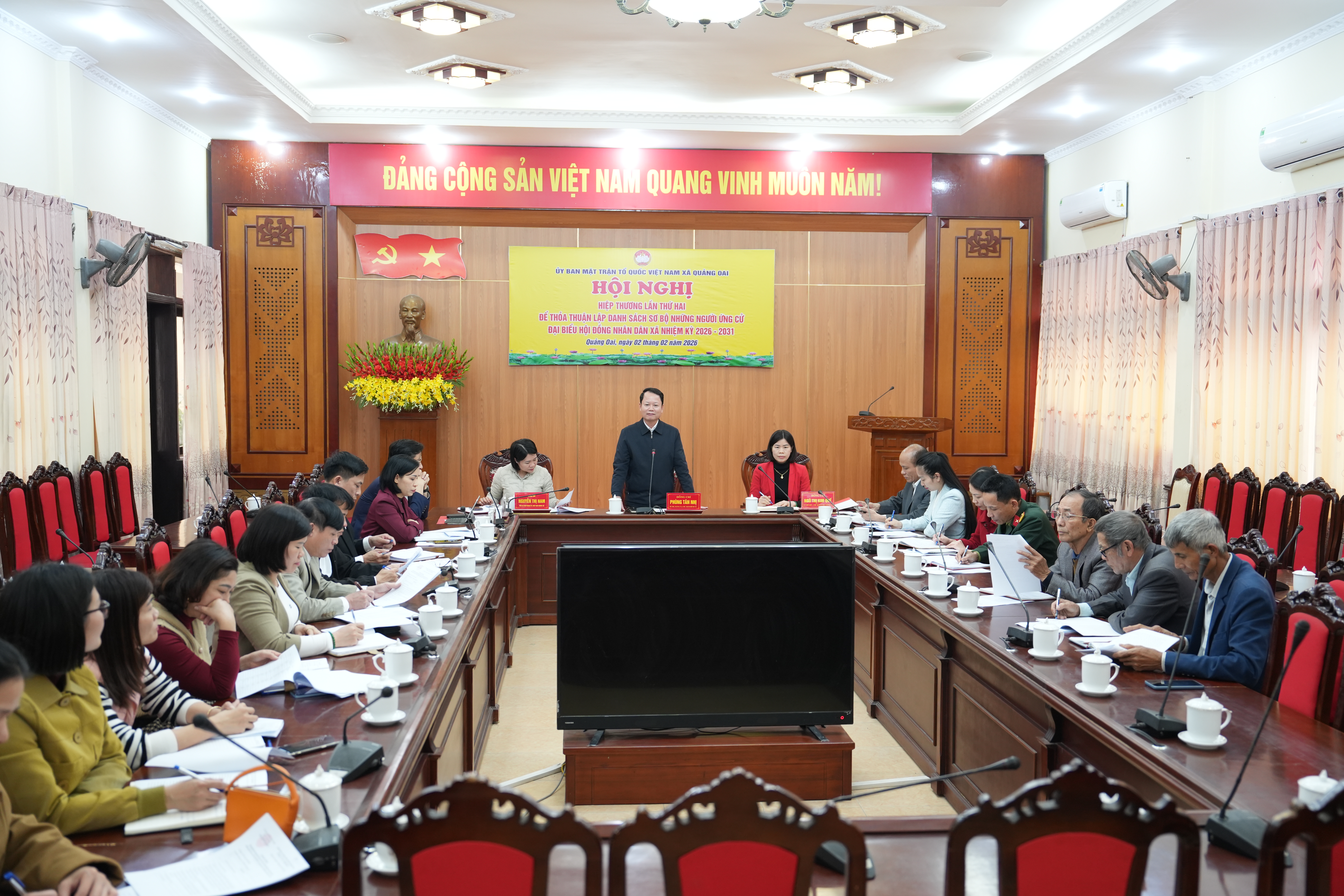 Xã Quảng Oai hiệp thương lần thứ hai lập danh sách sơ bộ 51 người ứng cử đại biểu HĐND