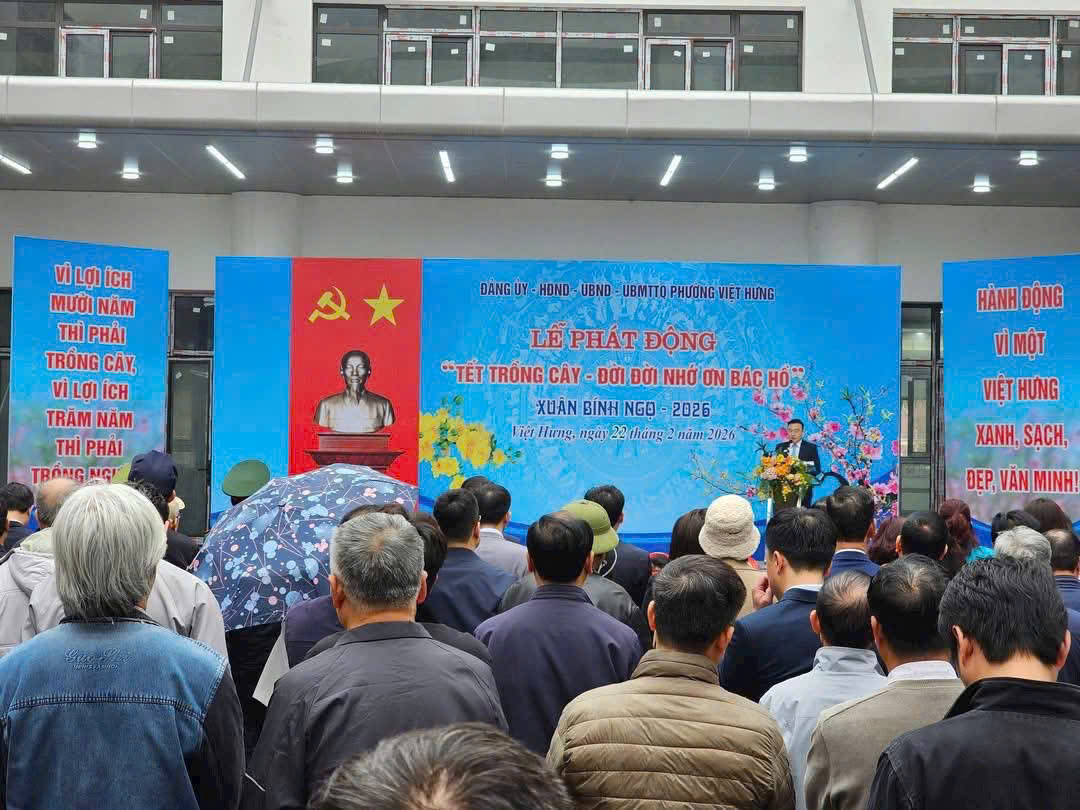 Phường Việt Hưng phát động Tết trồng cây Xuân Bính Ngọ 2026, lan tỏa trách nhiệm xây dựng đô thị xanh