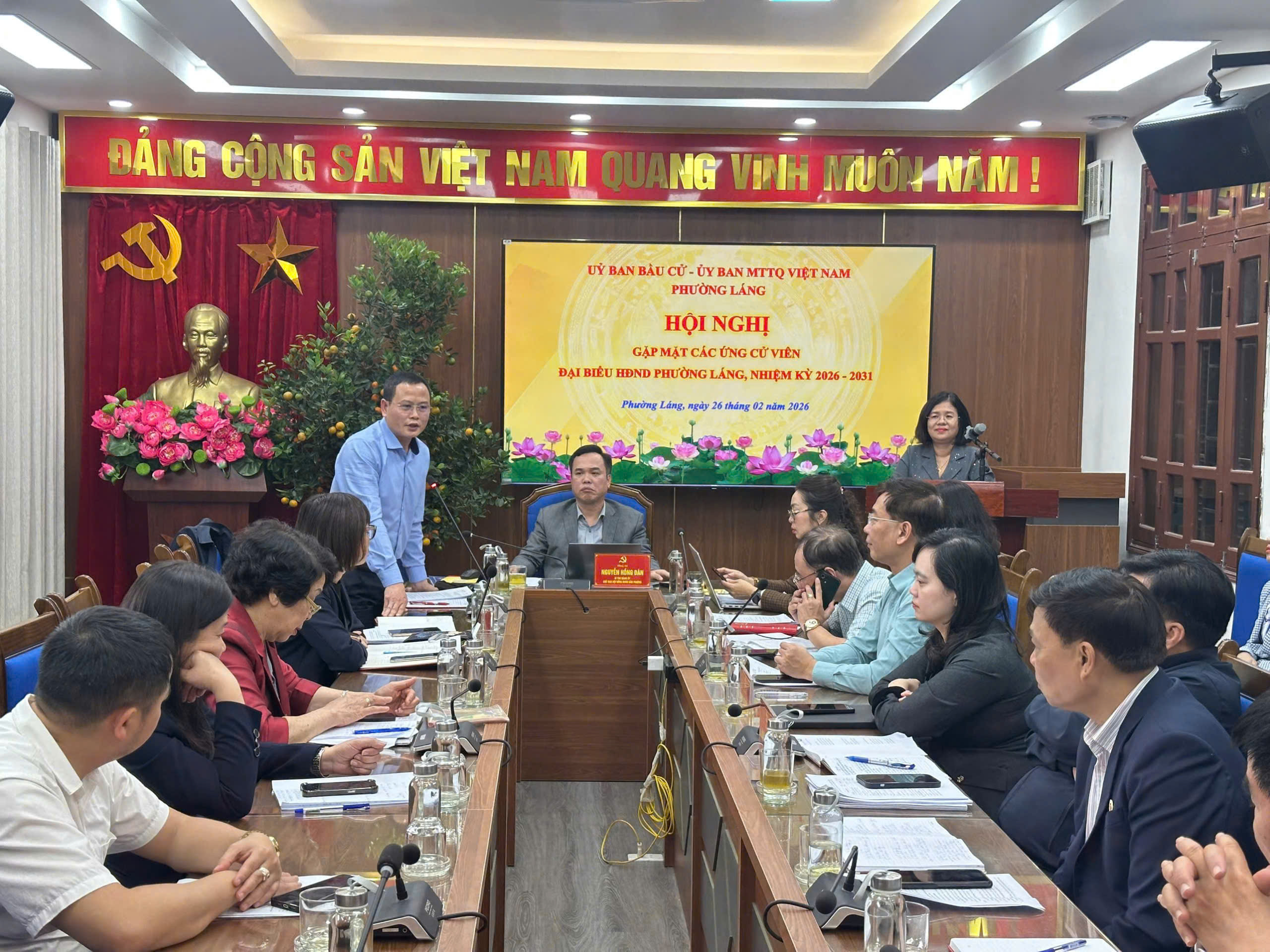 Phường Láng gặp mặt ứng cử viên HĐND, thống nhất hành động, bảo đảm vận động bầu cử đúng luật, thực chất