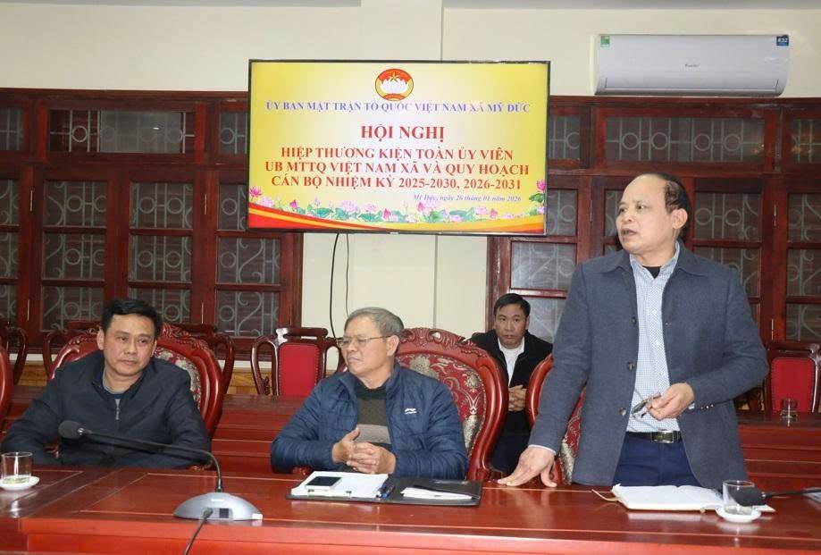 Xã Mỹ Đức kiện toàn tổ chức Mặt trận, chủ động quy hoạch cán bộ cho nhiệm kỳ mới