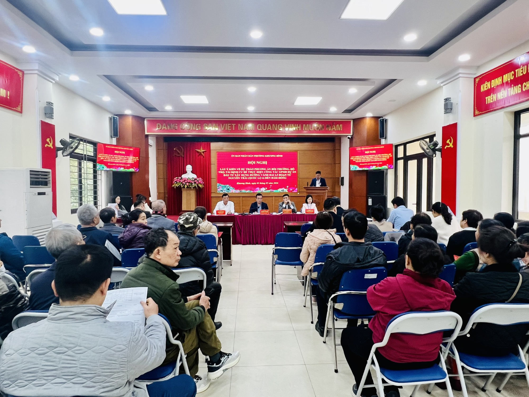 Phường Khương Đình công khai phương án bồi thường dự án Vành đai 2,5, tăng cường đối thoại tạo đồng thuận giải phóng mặt bằng
