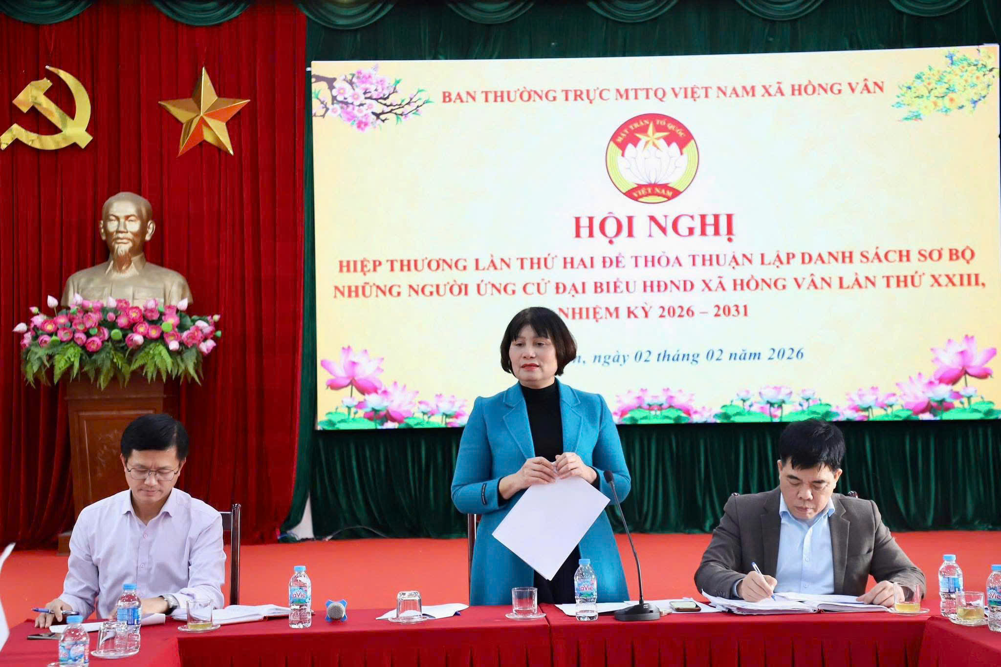 Xã Hồng Vân thống nhất danh sách sơ bộ 48 người ứng cử đại biểu HĐND xã nhiệm kỳ 2026-2031