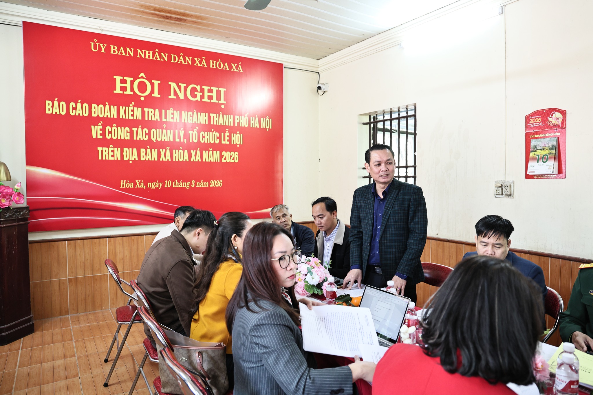 Đoàn kiểm tra liên ngành Thành phố kiểm tra công tác quản lý, tổ chức lễ hội tại xã Hòa Xá