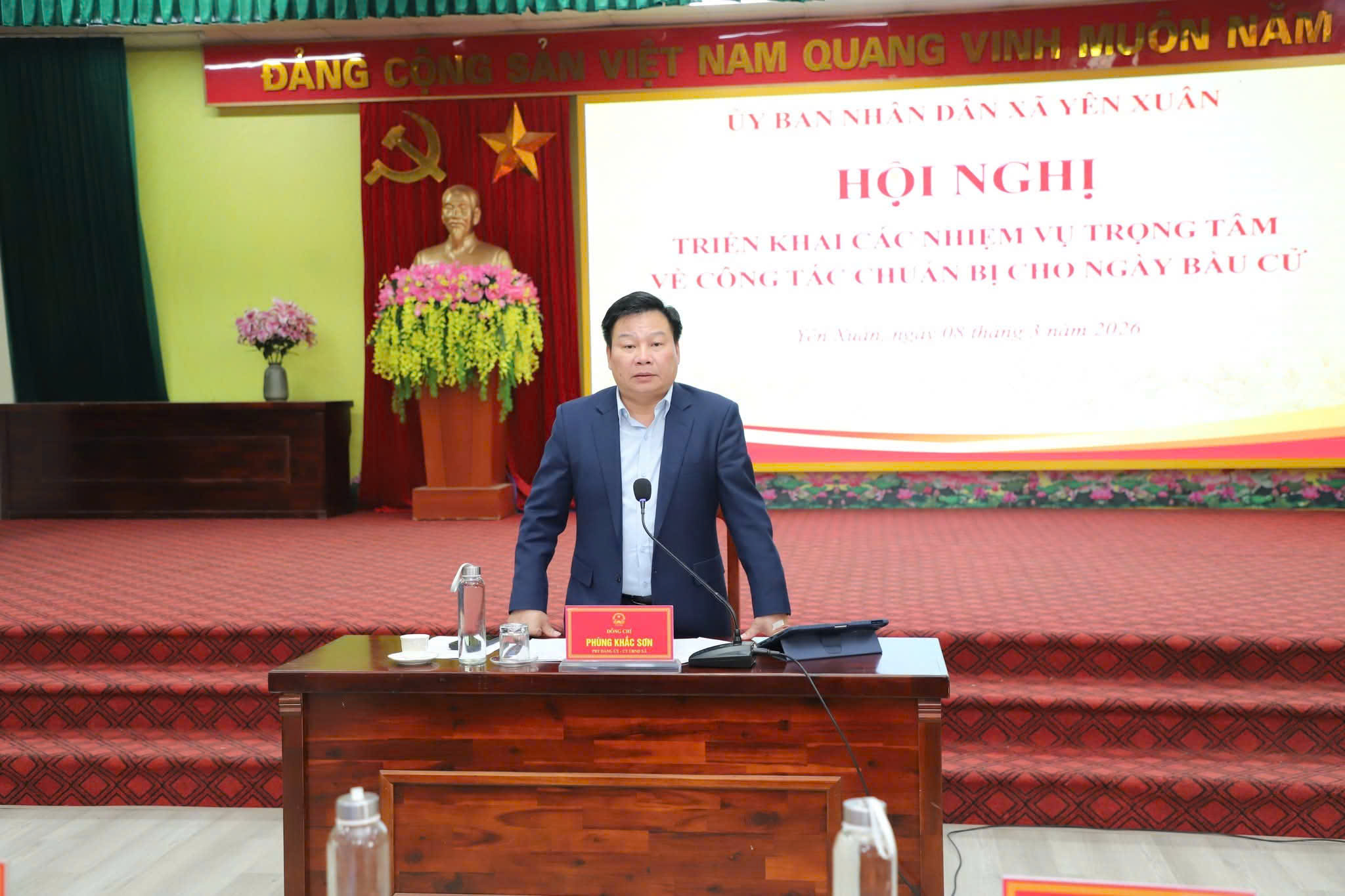 Xã Yên Xuân triển khai nhiệm vụ trọng tâm, siết chặt các khâu chuẩn bị cho ngày bầu cử