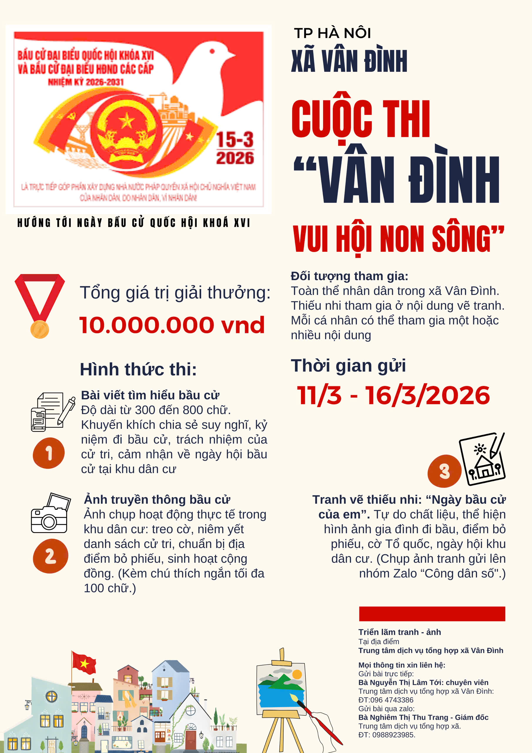 Xã Vân Đình nhiều hoạt động thiết thực chào mừng Ngày bầu cử 15-3