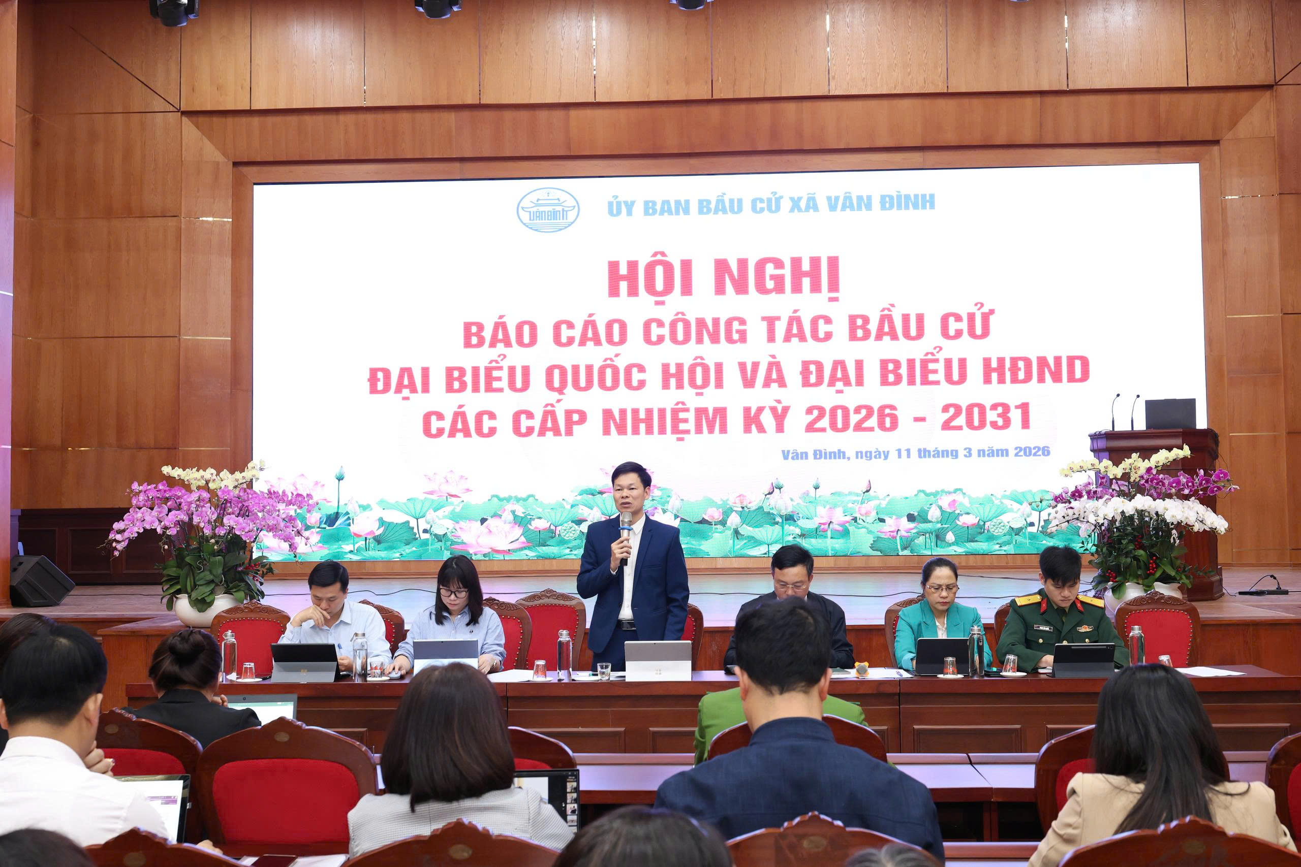 Xã Vân Đình tổ chức hội nghị báo cáo công tác bầu cử đại biểu Quốc hội và đại biểu HĐND các cấp nhiệm kỳ 2026-2031