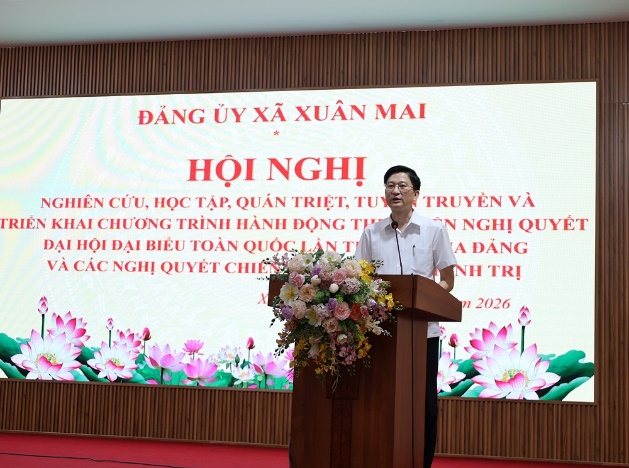 Đảng ủy xã Xuân Mai tổ chức hội nghị quán triệt chương trình hành động thực hiện Nghị quyết Đại hội đại biểu toàn quốc lần thứ XIV của Đảng