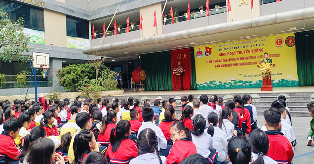 Phường Cầu Giấy: Sinh hoạt truyền thống, lan tỏa tinh thần yêu nước trong học sinh Trường Tiểu học An Hòa