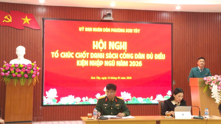 Phường Sơn Tây chốt danh sách công dân nhập ngũ năm 2026, bảo đảm công khai, đúng quy trình