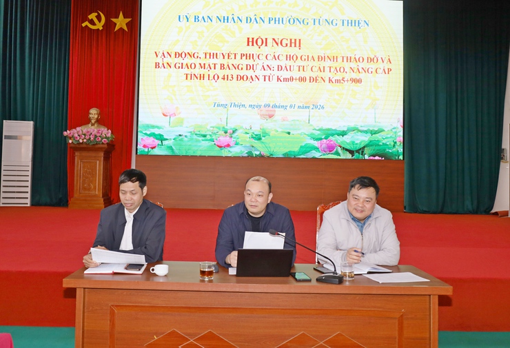Phường Tùng Thiện tạo đồng thuận giải phóng mặt bằng, đẩy nhanh dự án nâng cấp Tỉnh lộ 413