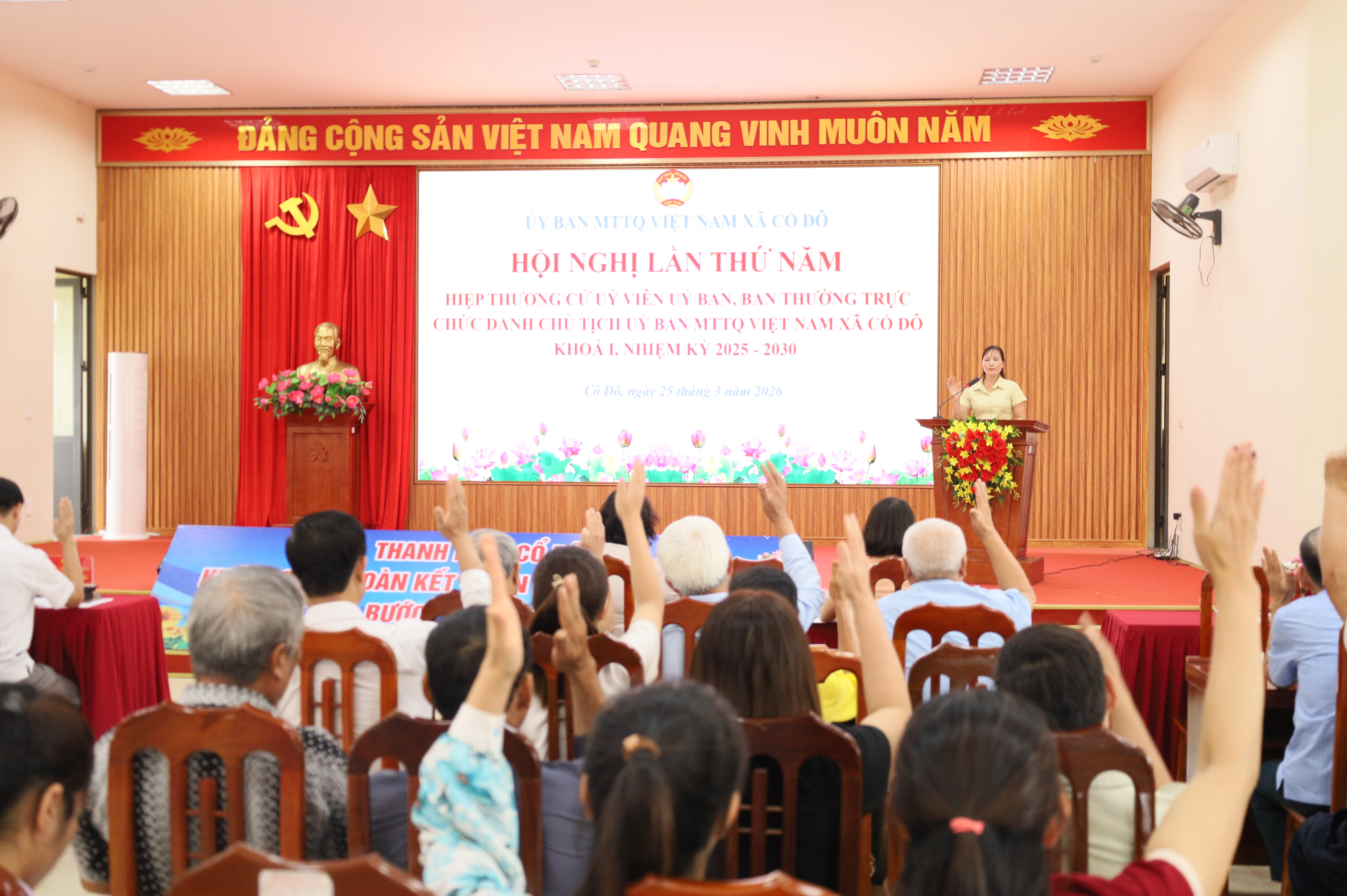 Xã Cổ Đô hiệp thương kiện toàn Chủ tịch Ủy ban MTTQ xã, củng cố sức mạnh khối đại đoàn kết toàn dân