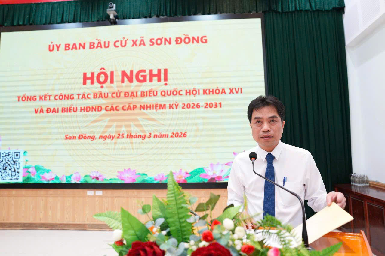 Xã Sơn Đồng tổng kết bầu cử nhiệm kỳ 2026-2031: Tỷ lệ cử tri 99,11%, tổ chức bài bản, ứng dụng số tạo dấu ấn nổi bật
