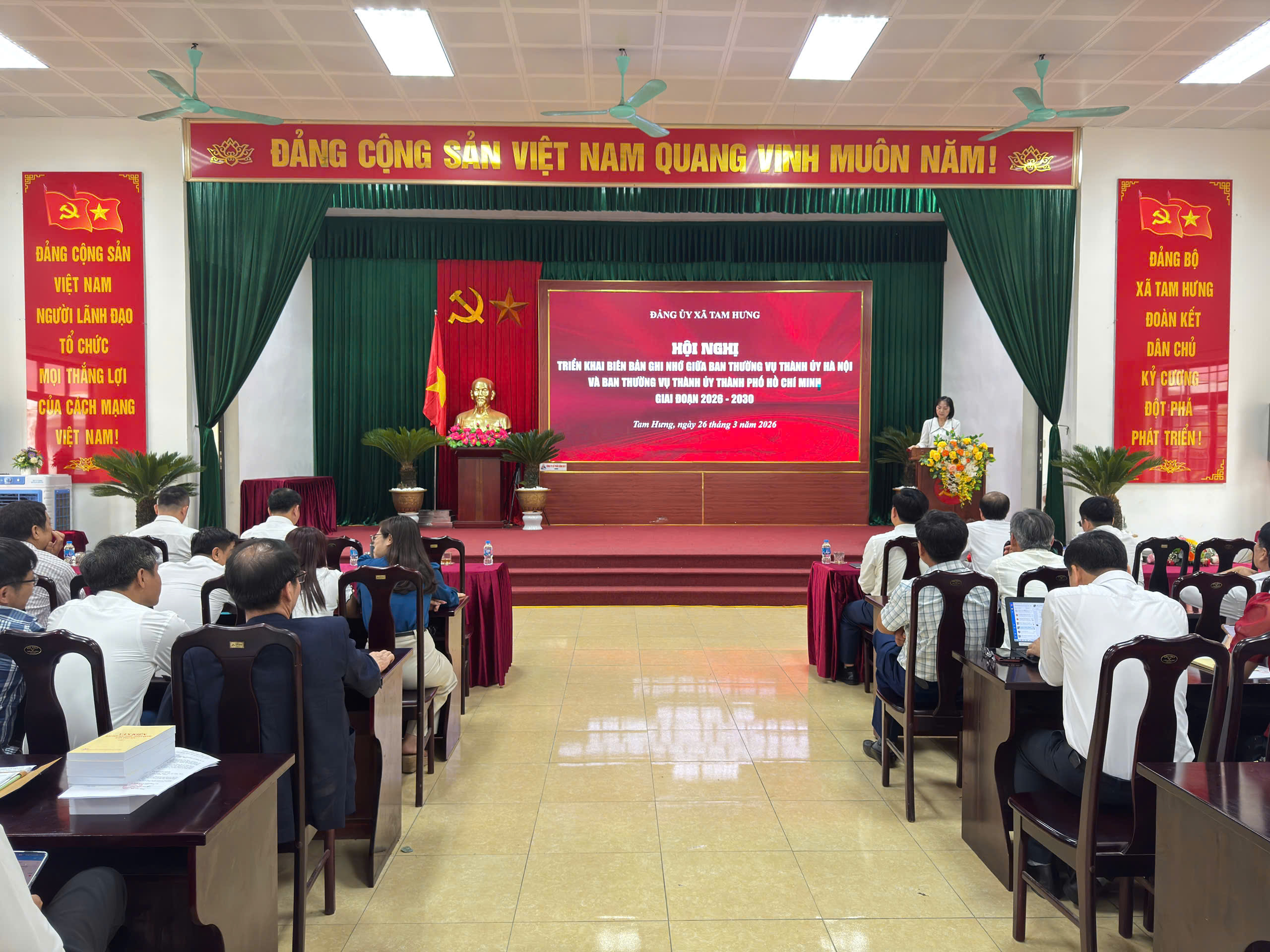 Xã Tam Hưng quán triệt và triển khai tầm nhìn chiến lược hợp tác Hà Nội và Thành phố Hồ Chí Minh giai đoạn 2026-2030