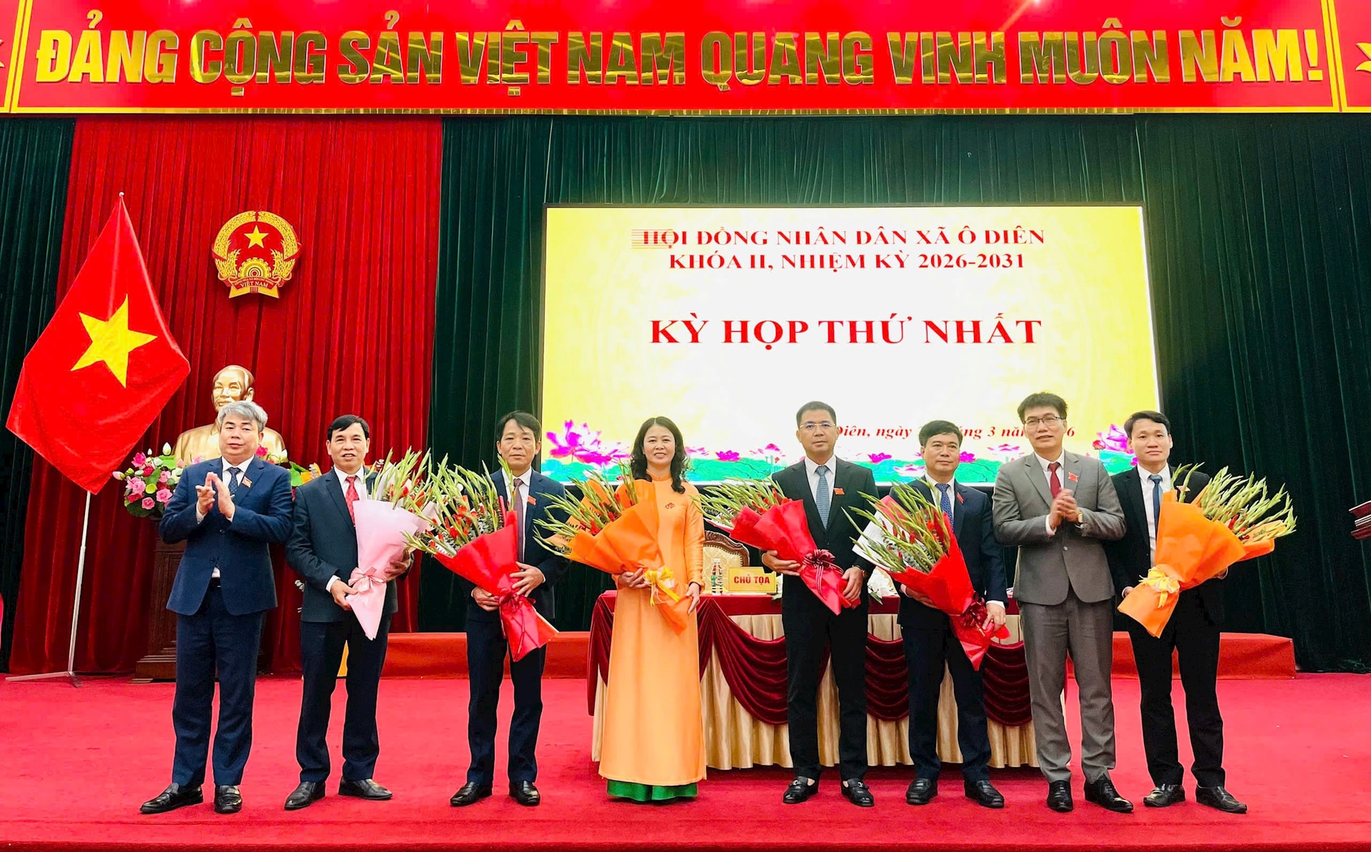 Kỳ họp thứ nhất HĐND xã Ô Diên quyết nghị nhiều nội dung quan trọng