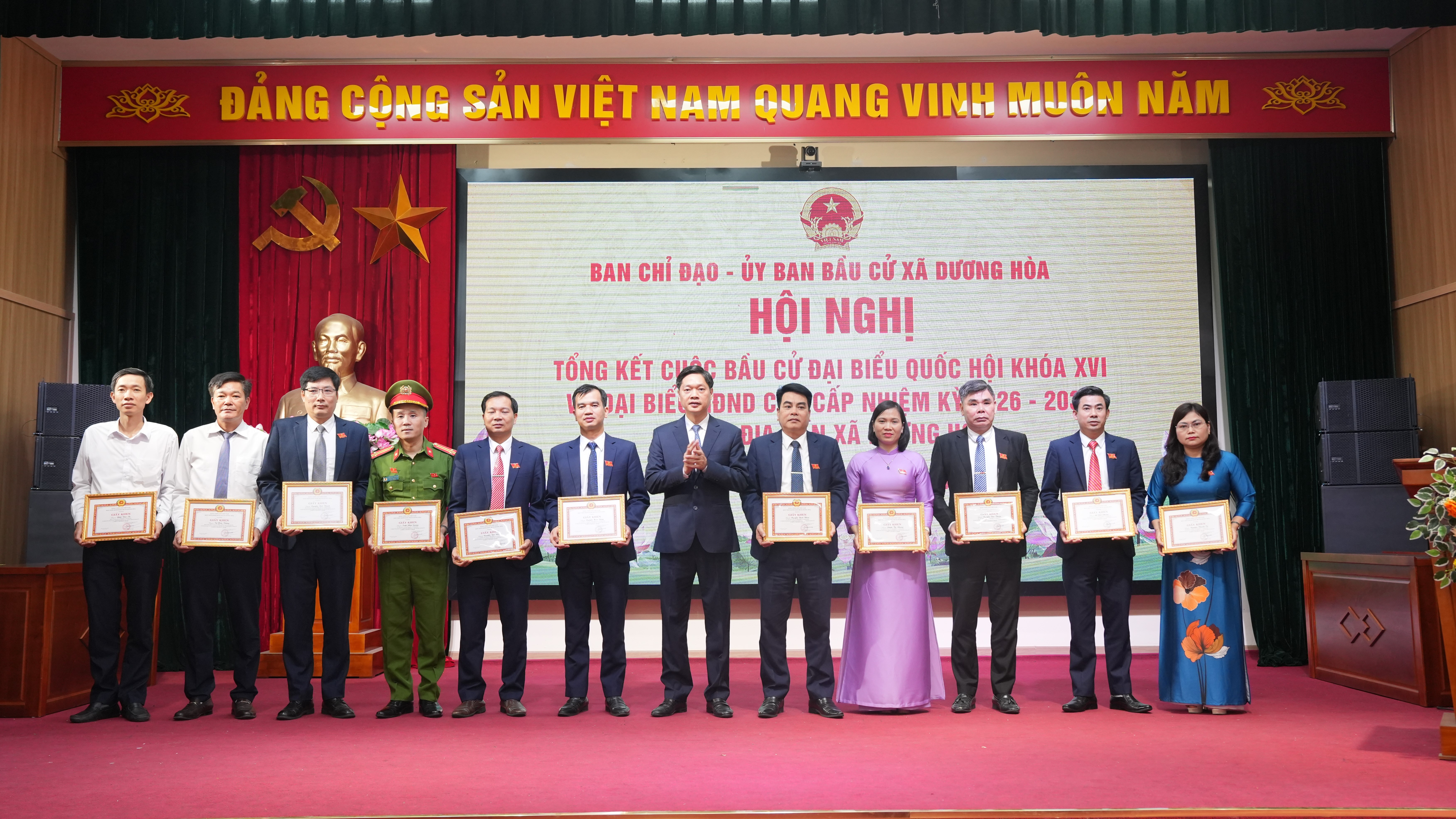 Xã Dương Hoà tổng kết bầu cử với kết quả toàn diện, khẳng định sức mạnh đồng thuận từ cơ sở