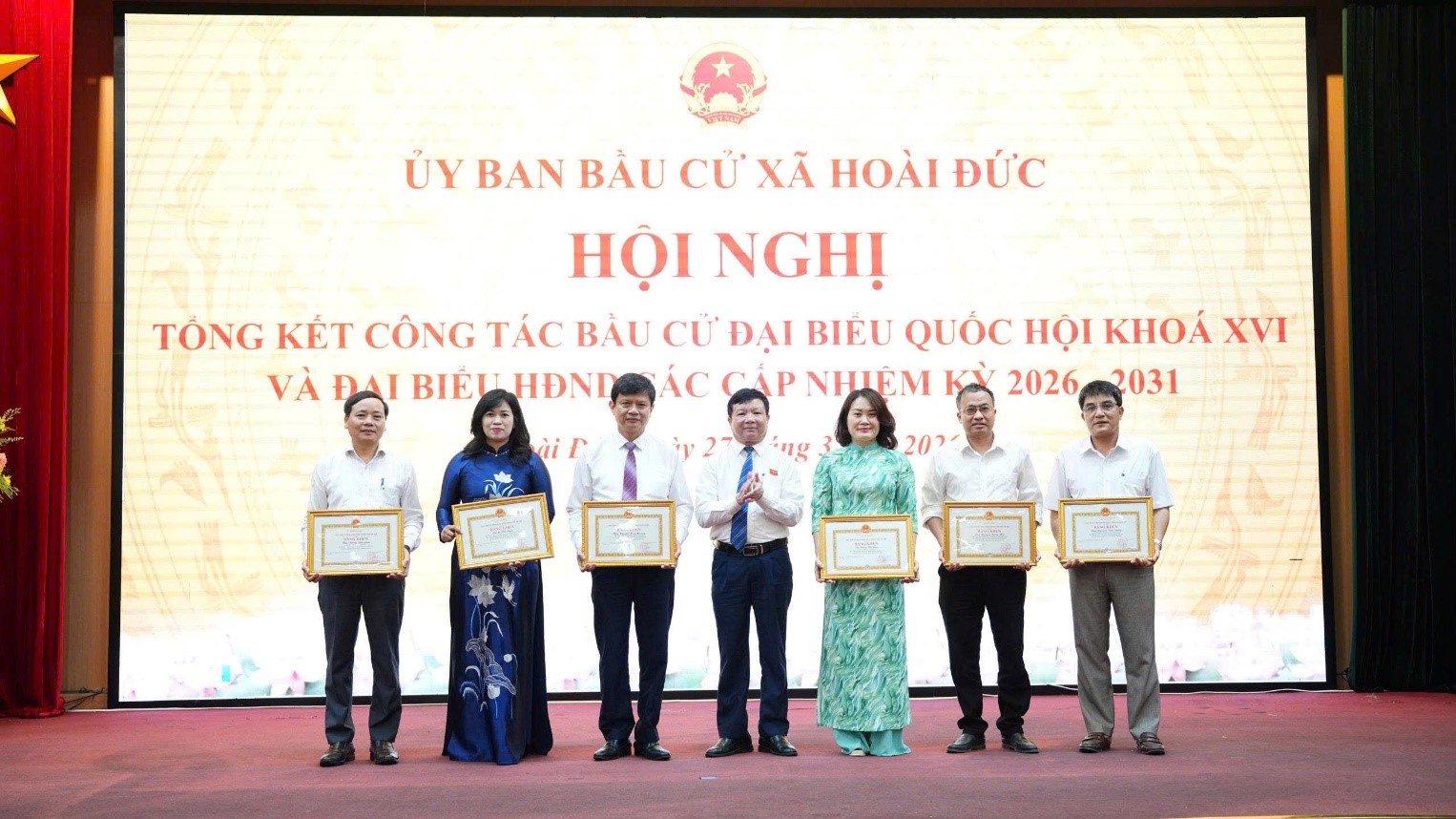 Xã Hoài Đức: Nhiều tập thể, cá nhân có thành tích trong công tác bầu cử được khen thưởng